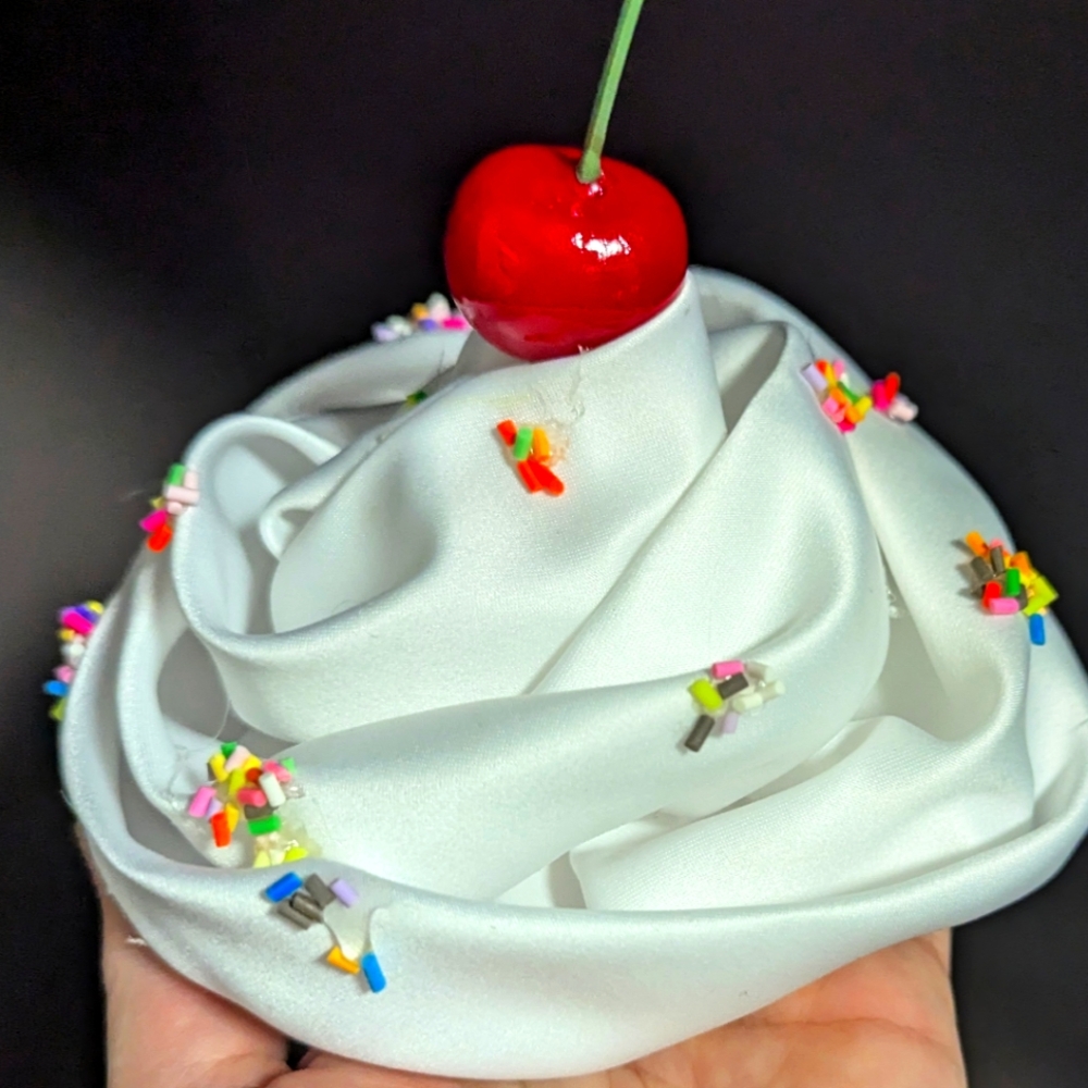 New whip cream sprinkles Cherry 🍒 headpiece clip costume Halloween adult child